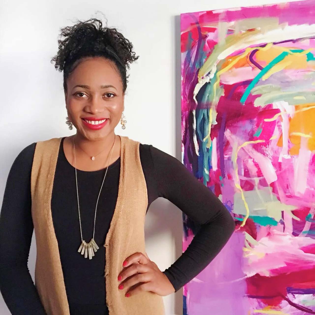 Real Raw Abstract painting in progress - messy middle stage