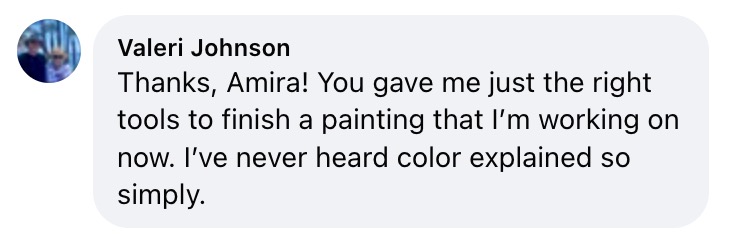 Student artwork from Amira's course